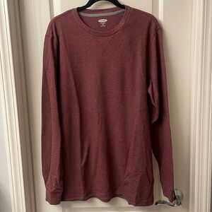 Burgundy Soft-Washed Ling Sleeve Ribbed Tee